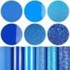 Faux Leather : 6 Piece Blue Series Mix (FL9)