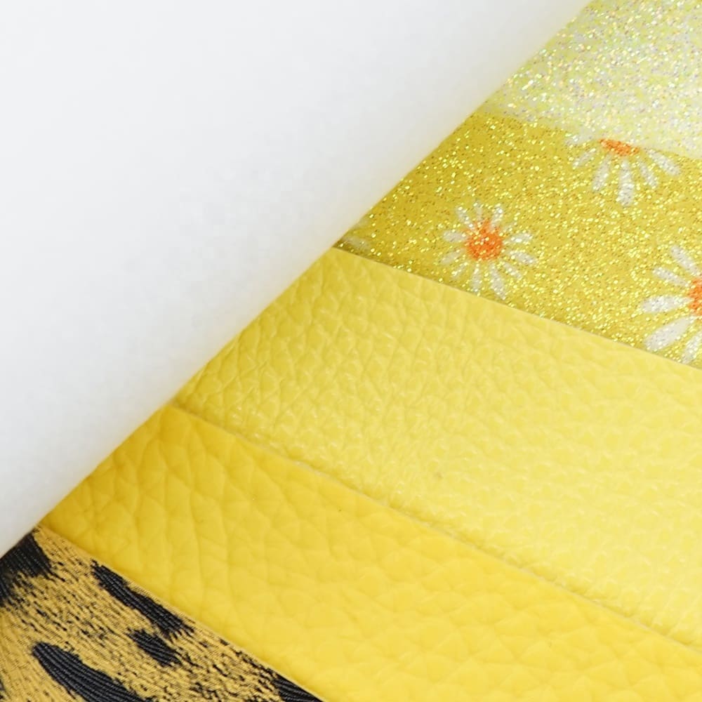 Faux Leather : 6 Piece Yellow Daisy Leopard  Series (FL14)