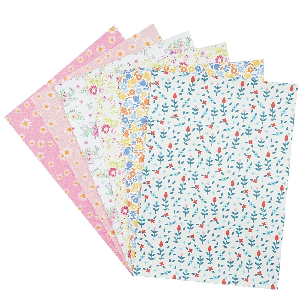 Faux Leather : 6 Piece Mixed Floral Series (FL13)