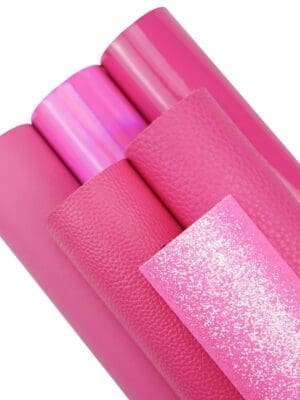 Faux Leather : 6 Piece Hot Pink Mix Series (FL12)
