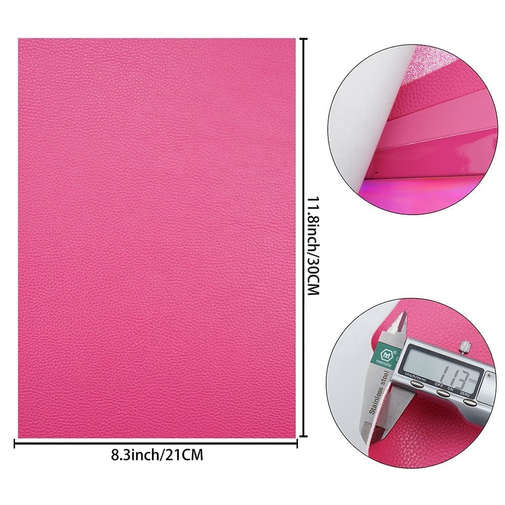 Faux Leather : 6 Piece Hot Pink Mix Series (FL12)