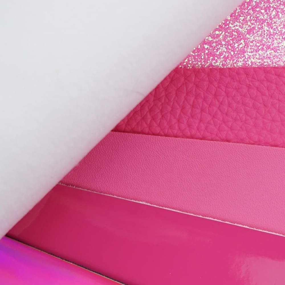 Faux Leather : 6 Piece Hot Pink Mix Series (FL12)