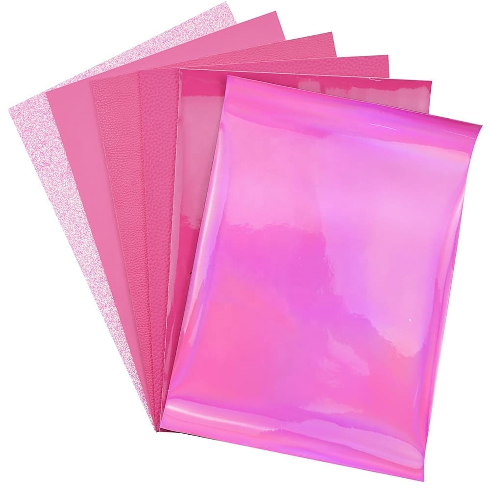 Faux Leather : 6 Piece Hot Pink Mix Series (FL12)