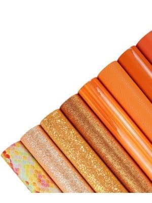 Faux Leather : 8 Piece Orange Deluxe Series (FL17)