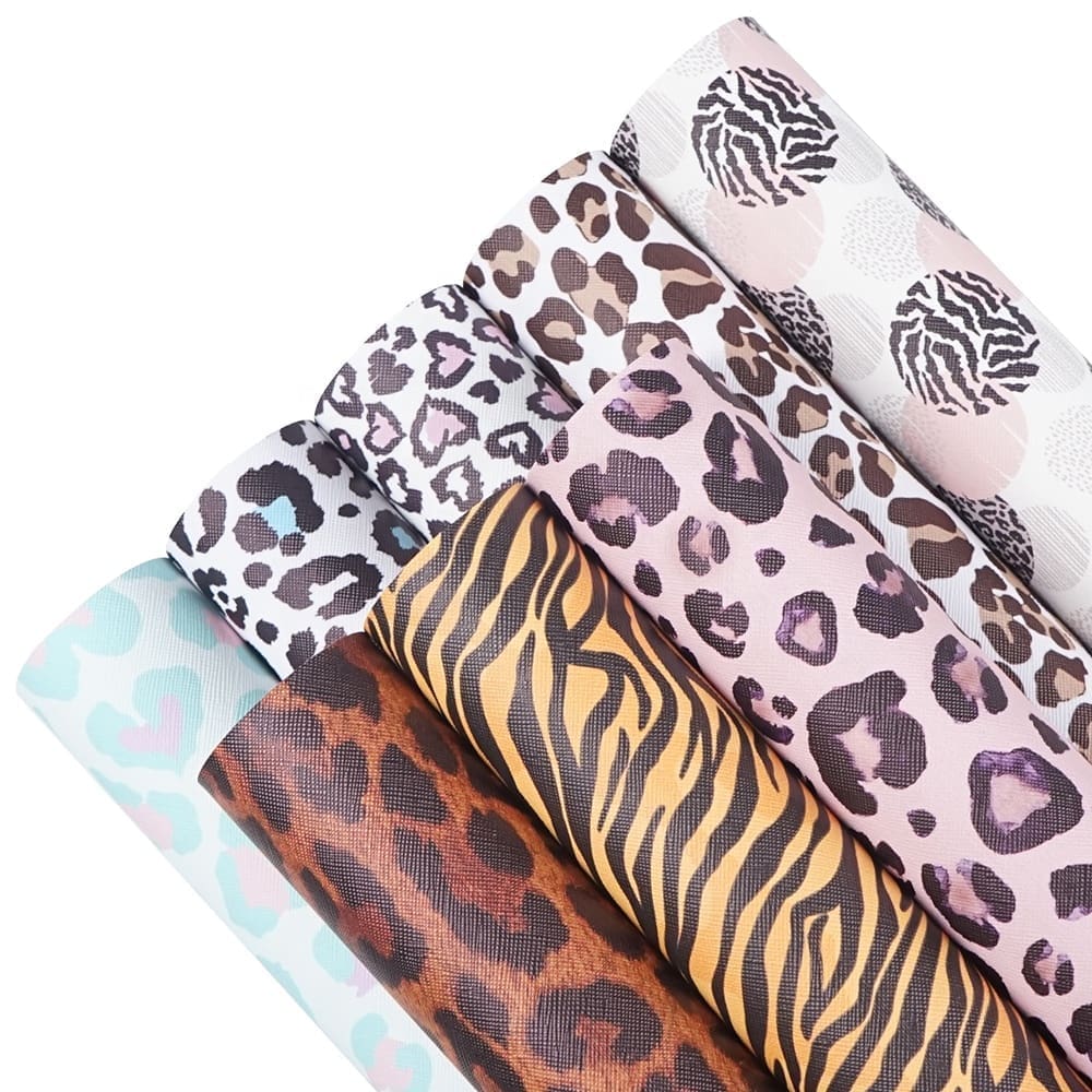 Faux Leather : 8 Piece Leopard Print Bonanza (FL3)