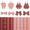 Faux Leather : 9 Piece Red Tartan Patterned Deluxe (FL25)
