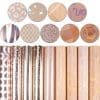 Faux Leather : 9 Piece Rose Gold Holographic Patterned Series (FL2)