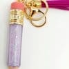 PencilLipgloss_Glittereffect Keyrings : DIY Pencil Holder Keychain or Just the Pencil Lipgloss Container