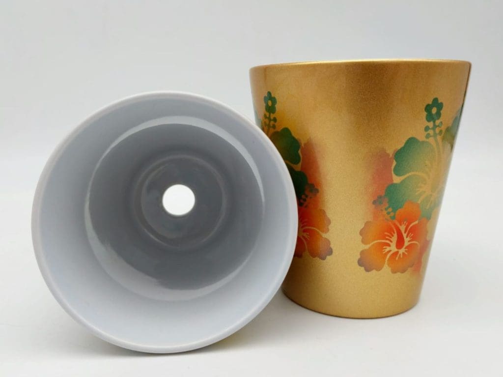 Sublimation Blanks : 12oz Flower Pots (Gold & White)