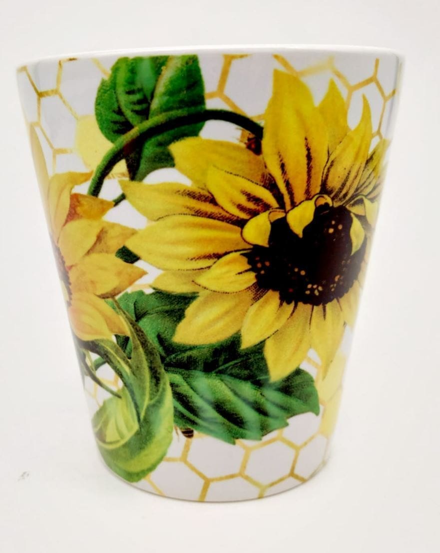 Sublimation Blanks : 12oz Flower Pots (Gold & White)