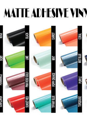 VOILA_MATTE_ADHESIVE_VINYL_COLOUR_CHART Adhesive Vinyl : 12 by 12 inch Permanent Matte Solid Colours