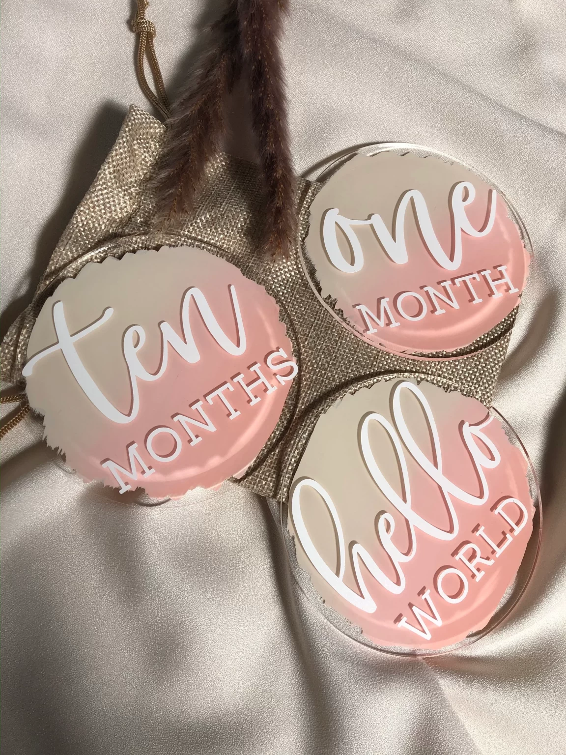 Laser Acrylic Blanks : CLEAR Acrylic Milestones (10cm Round or Hexagon) [1.5, 2, 3 and 5mm]