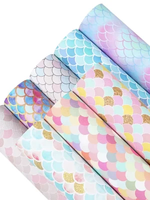 Faux Leather : 8 Piece Mermaid Scale Series (FL1)