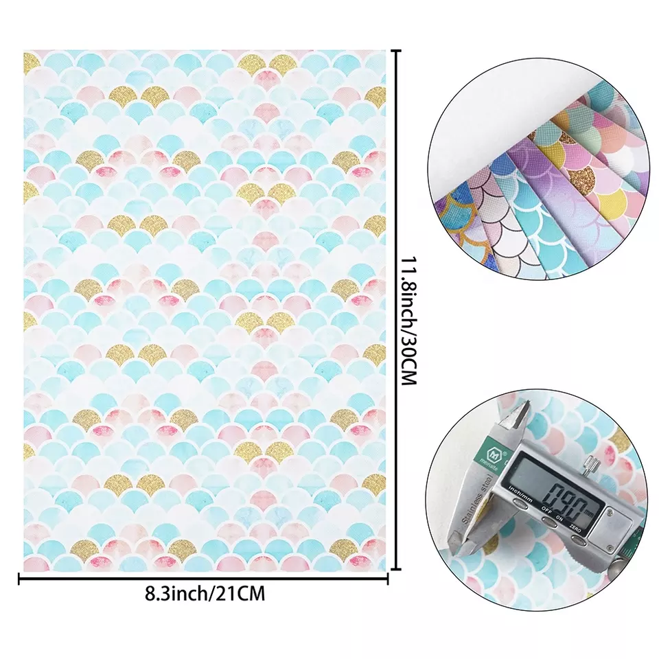 Faux Leather : 8 Piece Mermaid Scale Series (FL1)