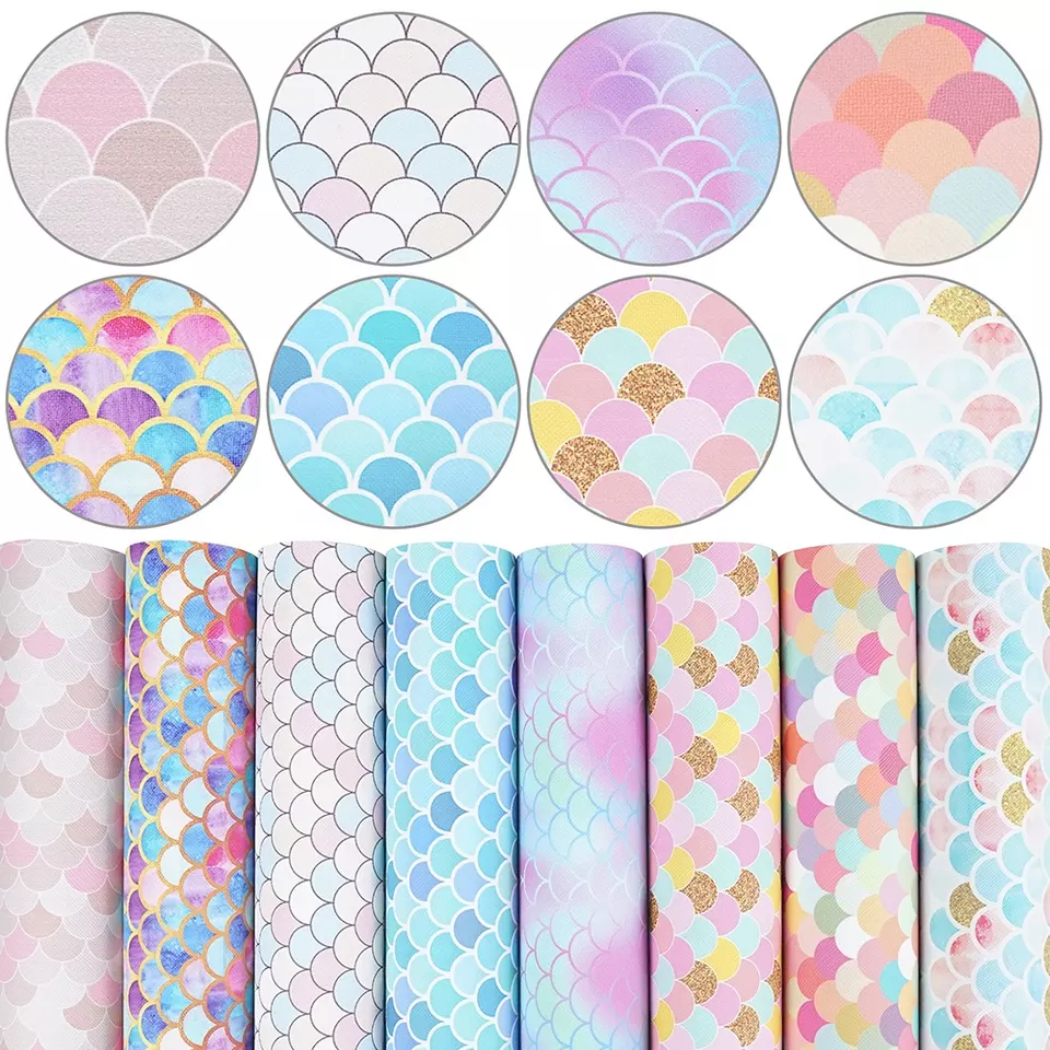 Faux Leather : 8 Piece Mermaid Scale Series (FL1)