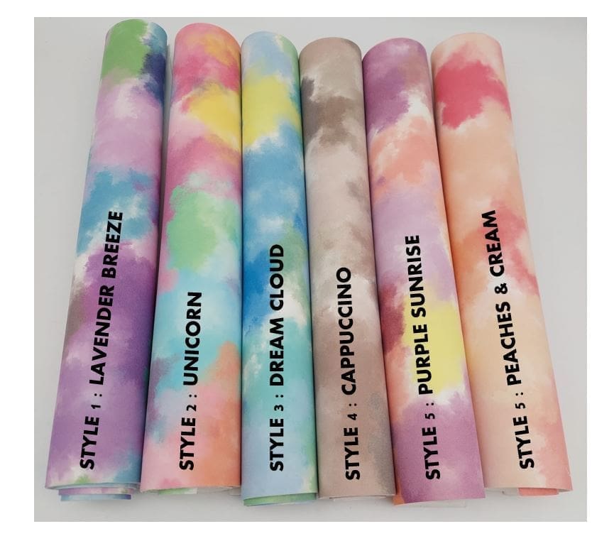 Faux Leather : Tie Dye Range (30 by 60cm)