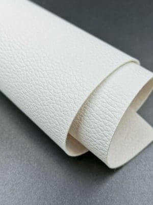 Faux Leather : 1 Piece White Litchi