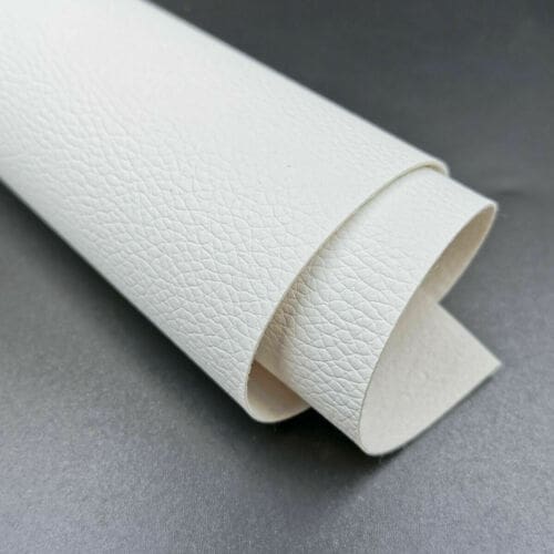 Faux Leather : 1 Piece White Litchi