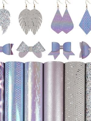 Faux Leather : 6 Piece Chunky, Glitter, Iridescent Mix (FL40)