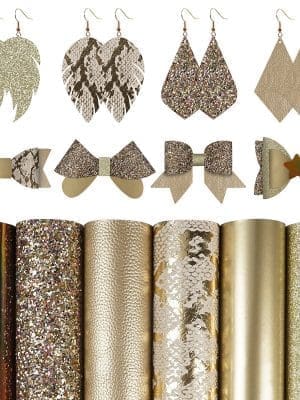 Faux Leather : 6 Piece Gold Snake Skin Deluxe (FL43)