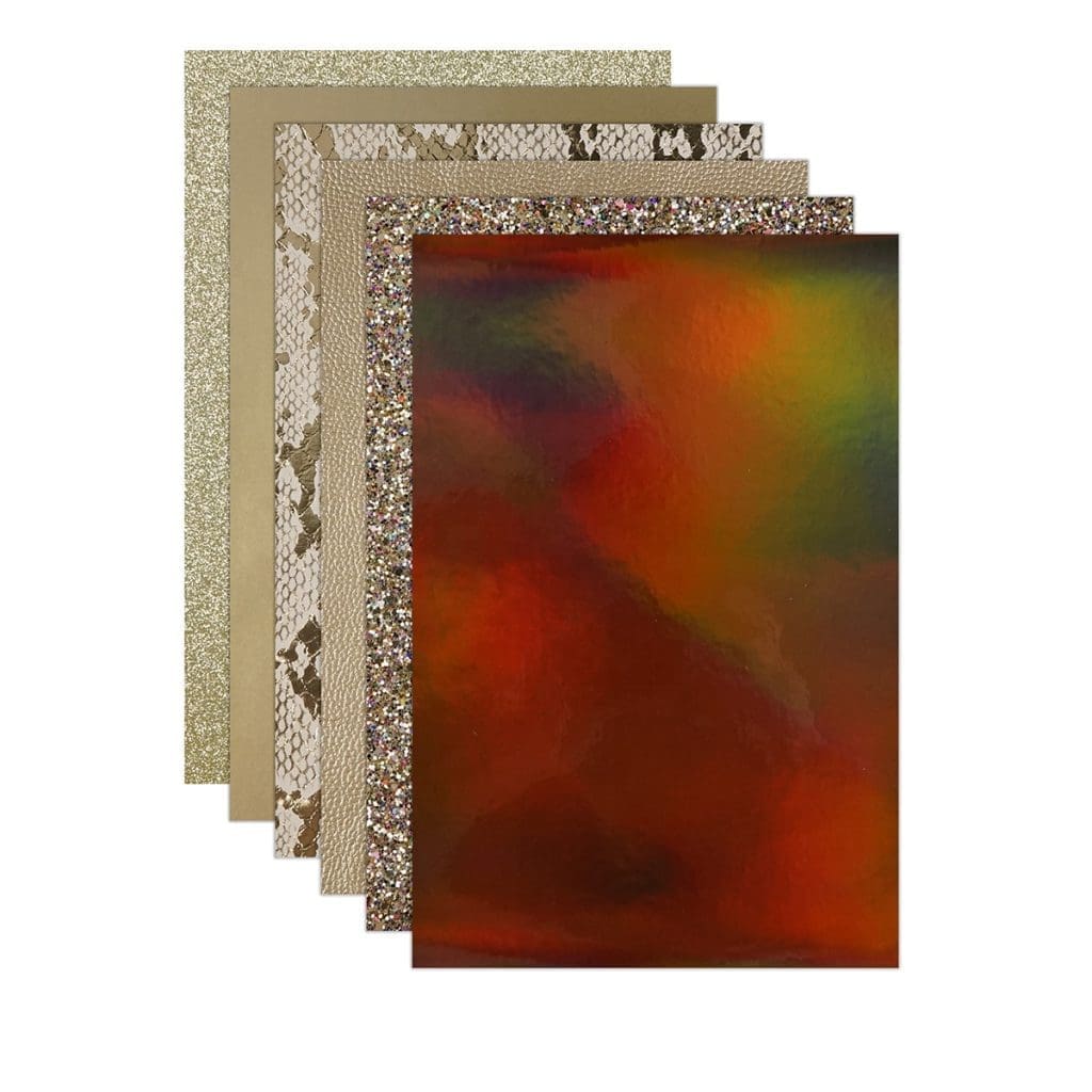 Faux Leather : 6 Piece Gold Snake Skin Deluxe (FL43)