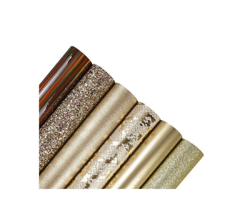 Faux Leather : 6 Piece Gold Snake Skin Deluxe (FL43)