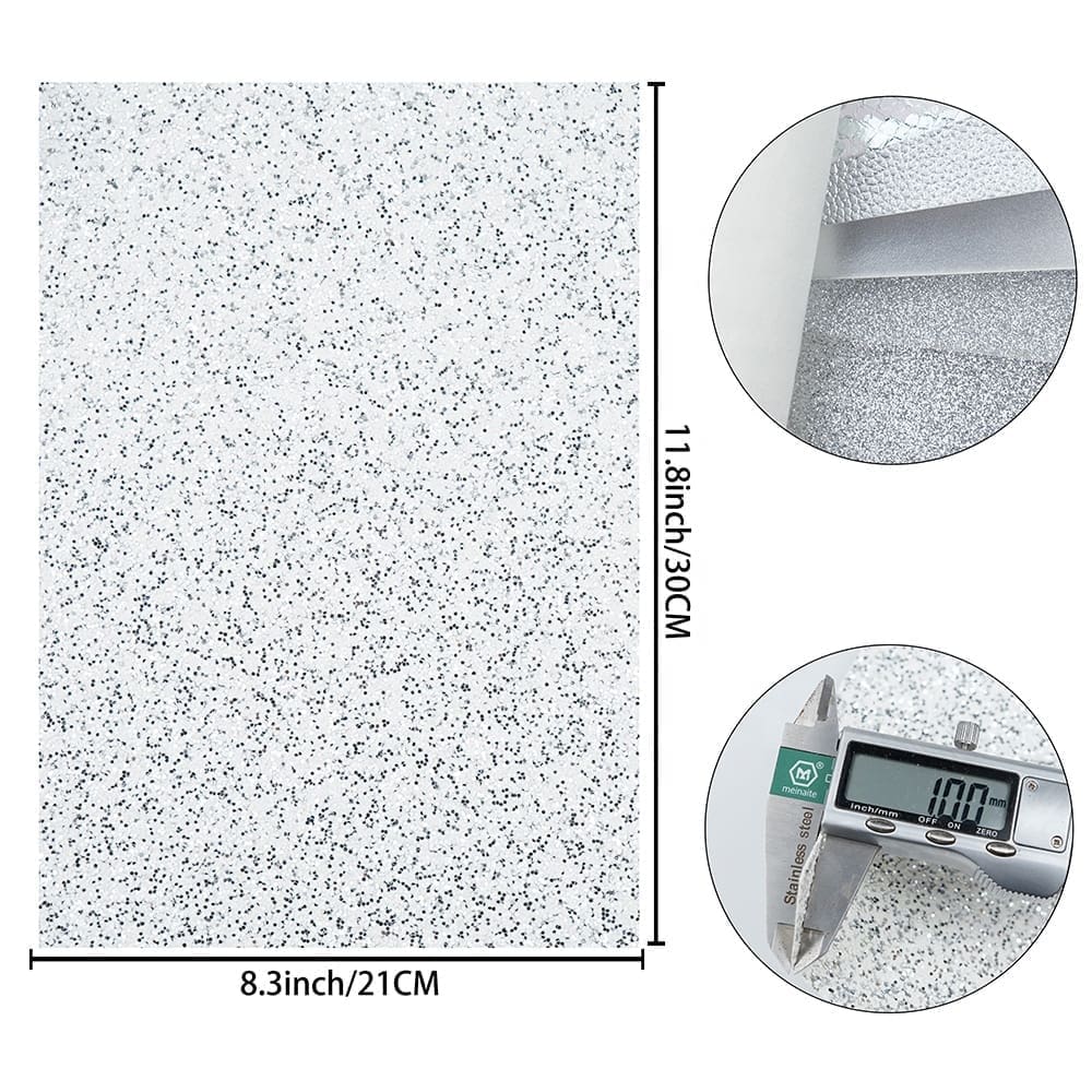 Faux Leather : 6 Piece Silver Mirror Pearl Snakeskin (FL45)