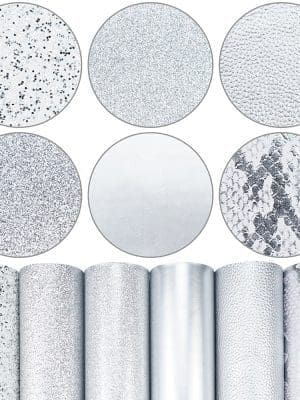 Faux Leather : 6 Piece Silver Mirror Pearl Snakeskin (FL45)