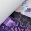 FL48_d Faux Leather : 6 Piece Purple Butterfly & Leopard Mix (FL48)