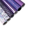 FL48_e Faux Leather : 6 Piece Purple Butterfly & Leopard Mix (FL48)