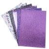 FL48_f Faux Leather : 6 Piece Purple Butterfly & Leopard Mix (FL48)