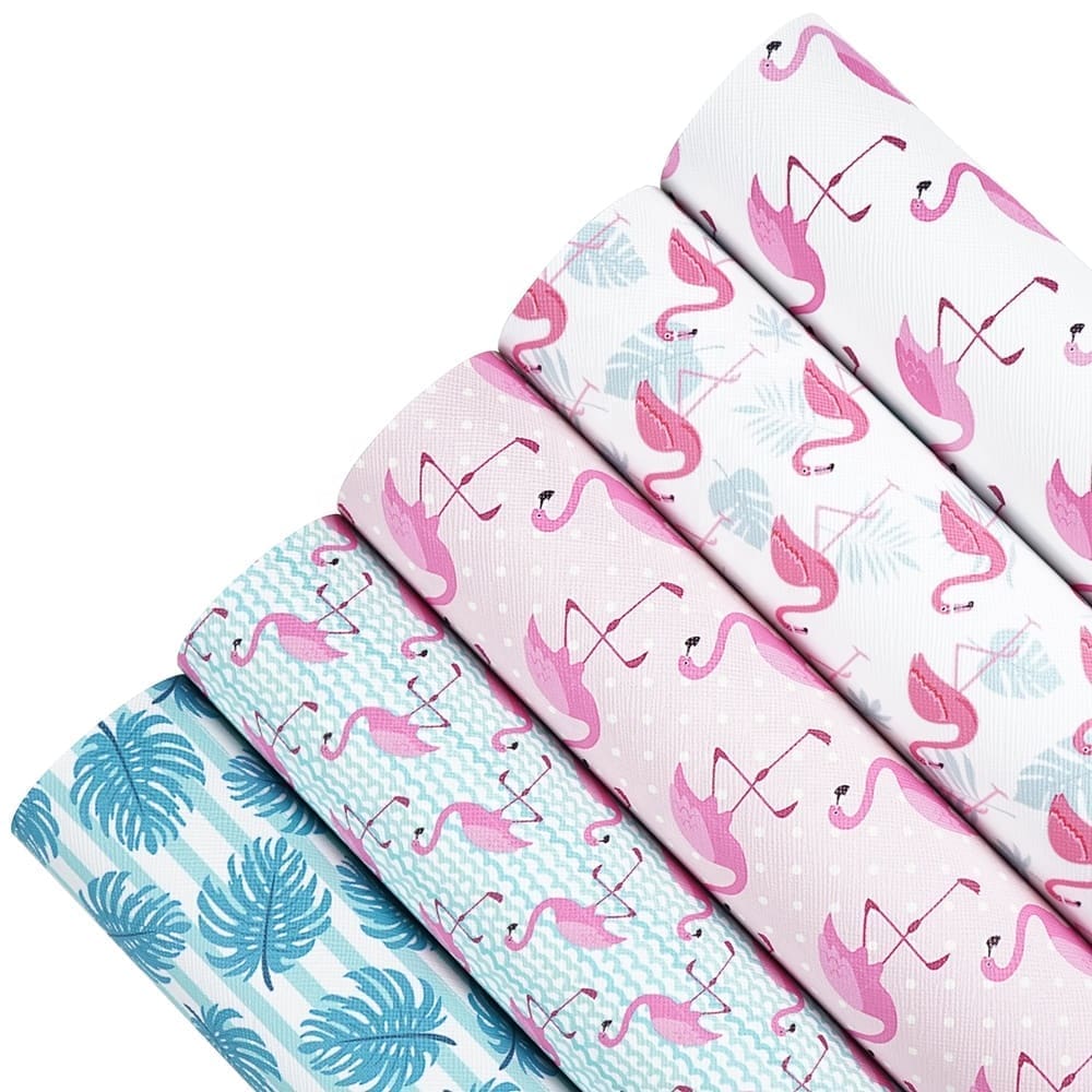 Faux Leather : 5 Piece Flamingo Craze (FL53)