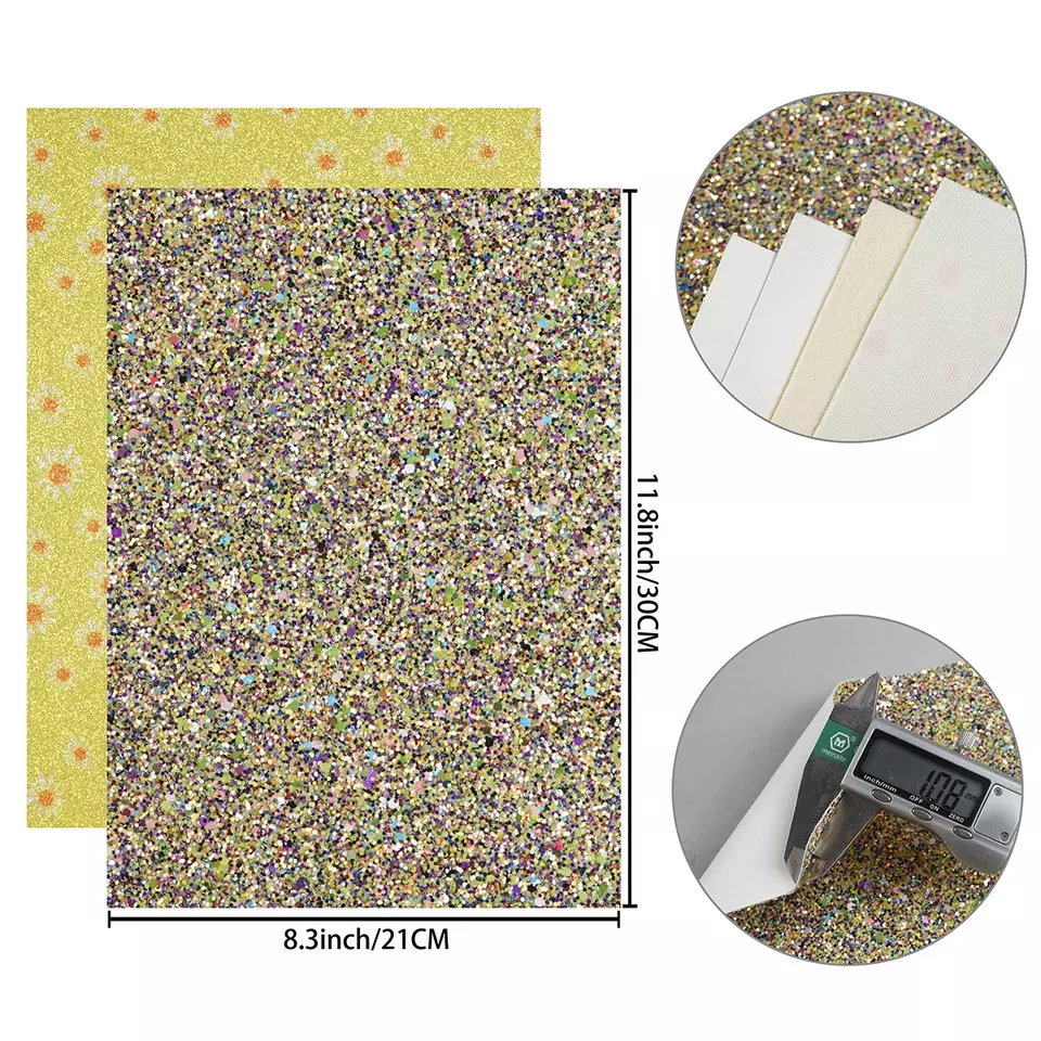 Faux Leather : 8 Piece Yellow Butterfly & Daisy Deluxe Mix (FL57)