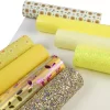 Faux Leather : 8 Piece Yellow Butterfly & Daisy Deluxe Mix (FL57)