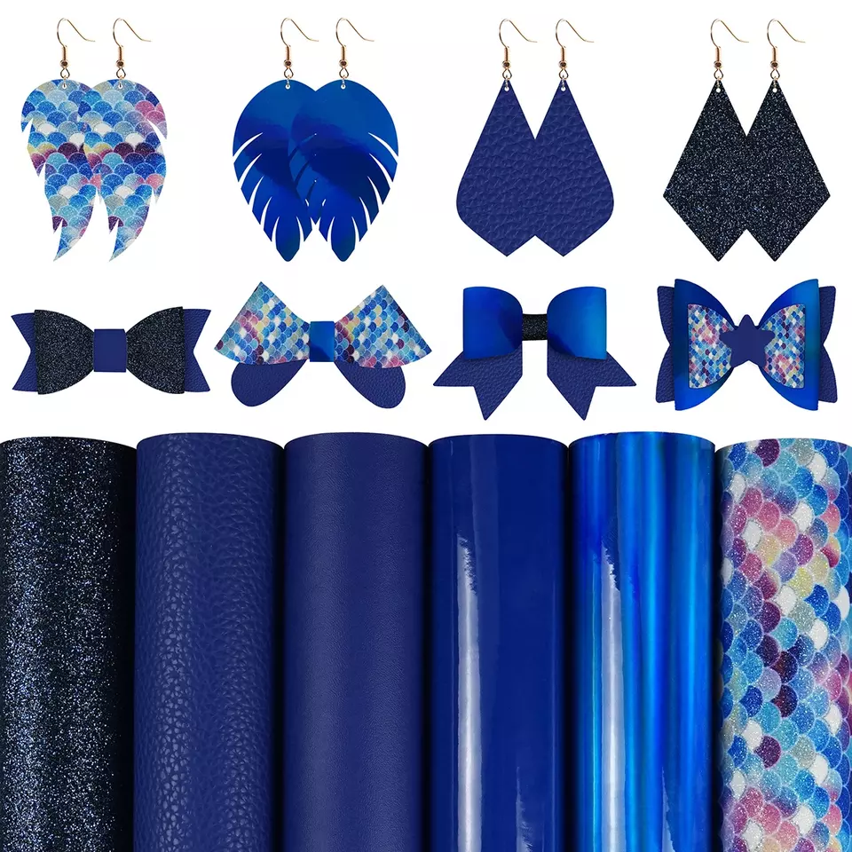Faux Leather : 6 Piece Blue Mermaid Deluxe Mix (FL58)
