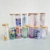 Sublimation Blanks : Double Walled Snow Glass Bamboo Tumblers (Libbey) with pre-drilled hole for snow globe for Sublimation