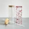 Sublimation Blanks : Double Walled Snow Glass Bamboo Tumblers (Libbey) with pre-drilled hole for snow globe for Sublimation