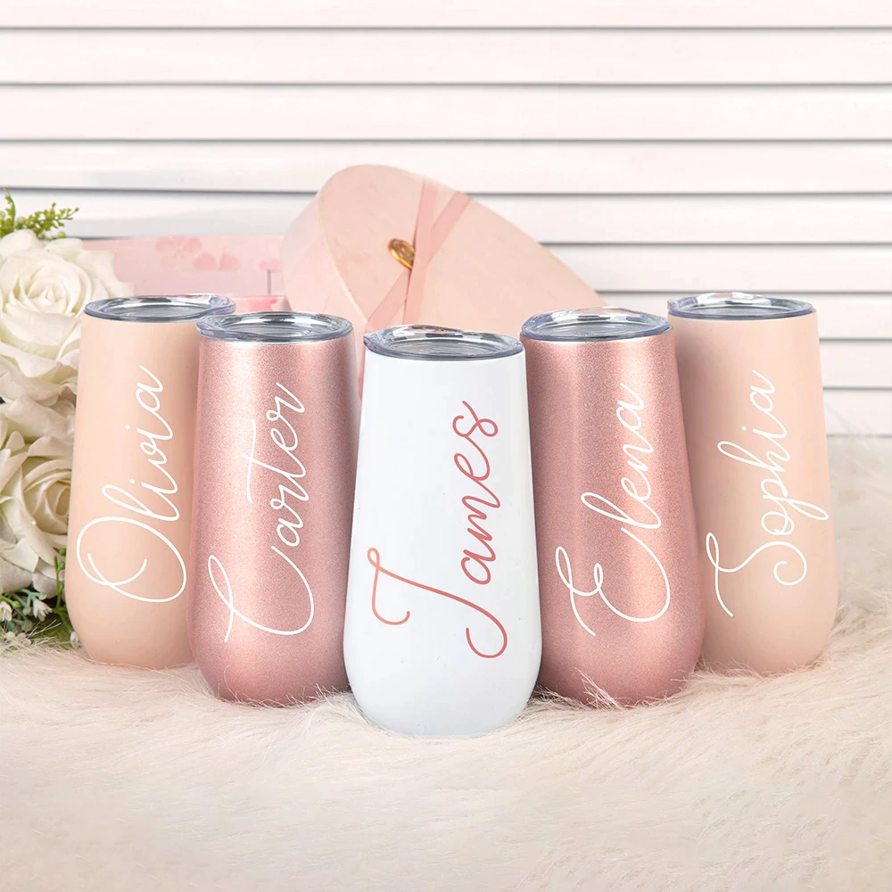 6oz Coloured Champagne Tumblers