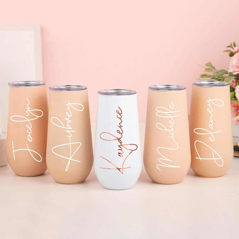 6oz Coloured Champagne Tumblers