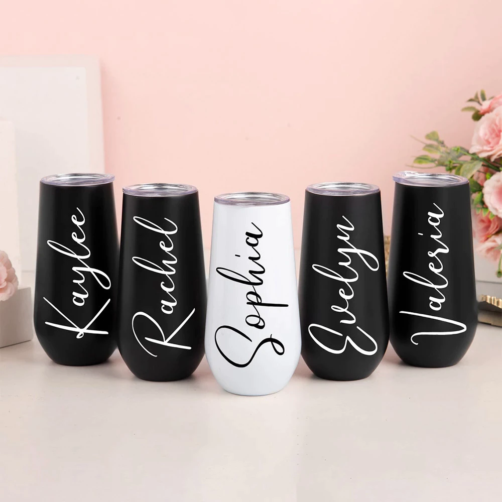 6oz Coloured Champagne Tumblers