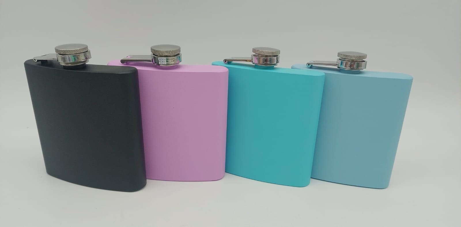 6oz Colourful Powder Coated Hip Flask