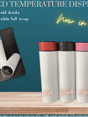 Sublimation Tumblers : 17oz (500ml) LED Temperature Display Smart Touch Straight Tumbler