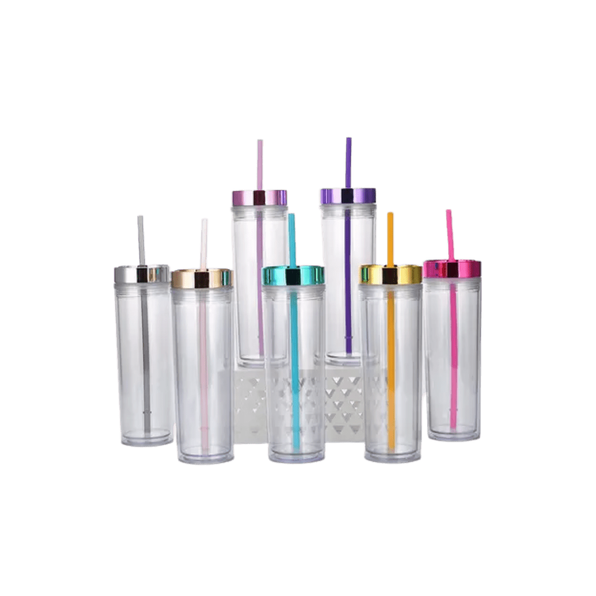 Acrylic Tumblers : 16oz Acrylic Tumblers with Coloured Lids