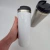 Sublimation Blanks : 420ml Travel Tumbler (White & Silver)