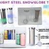 Sublimation Blanks : 20oz Steel Straight Sublimation Storyboard Snowglobe Tumbler with pre-drilled hole