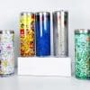 Sublimation Blanks : 20oz Steel Straight Sublimation Storyboard Snowglobe Tumbler with pre-drilled hole