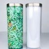 Sublimation Blanks : 20oz Steel Straight Sublimation Storyboard Snowglobe Tumbler with pre-drilled hole