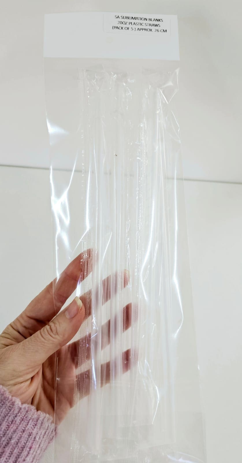 Consumables : Clear 26cm Plastic Straws Pack of 5