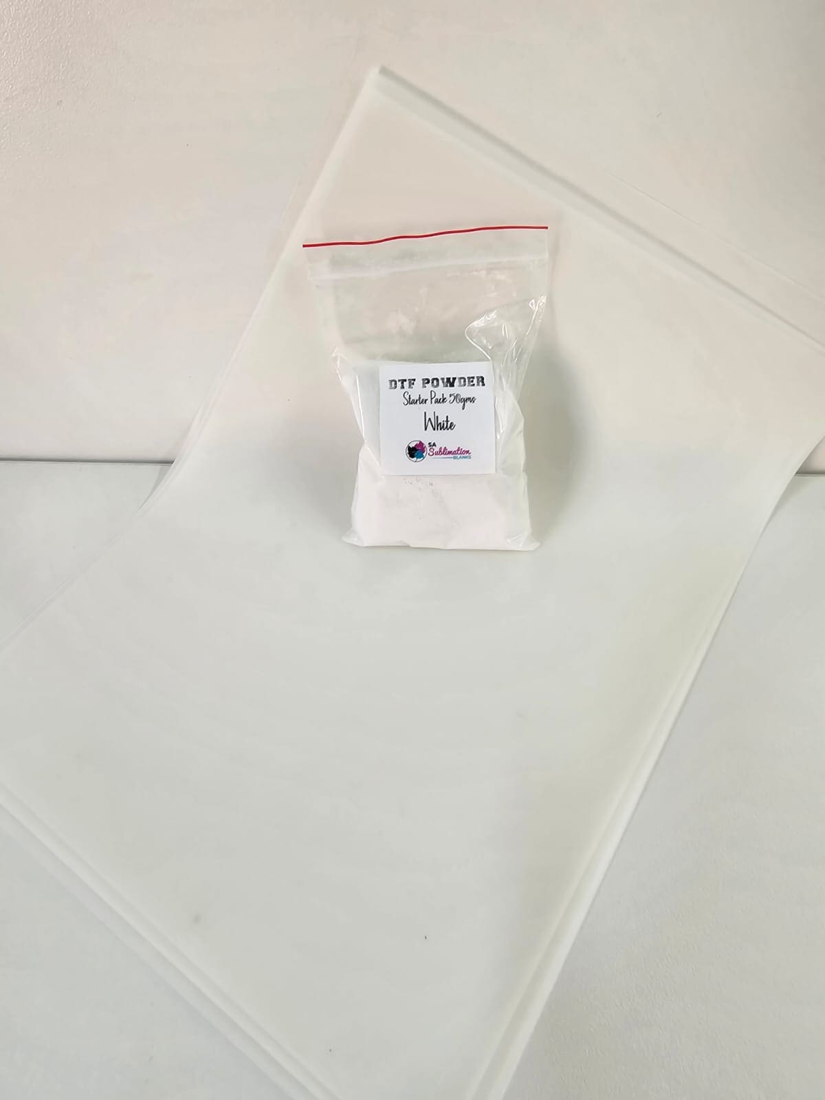 DTF & Consumables : Sublimation DTF Sublimation Hack Starter Pack (50g Powder & 5 Sheet of film)