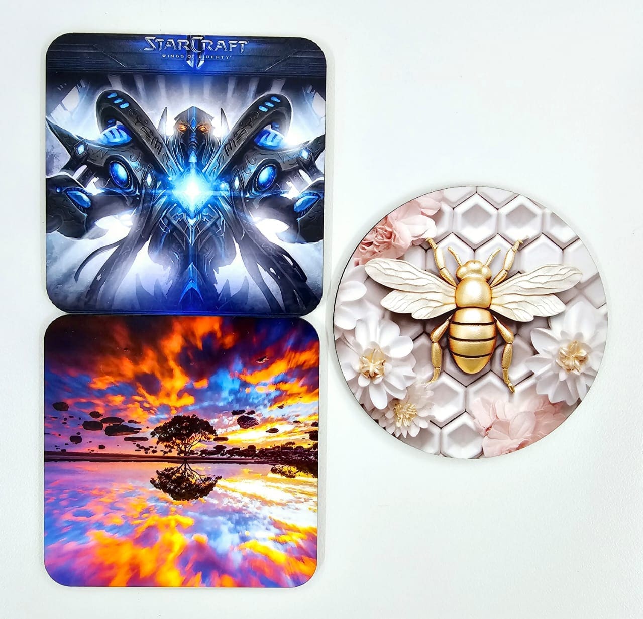 Laser Sublimation Blanks : Super Glossy 3mm Single Sided COASTERS Sublimation MDF (House, Apple, Circle, Square Sharp, Square Rounded, Heart)